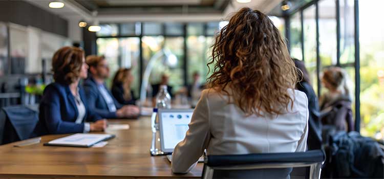 accountant networks in busy meeting with colleagues