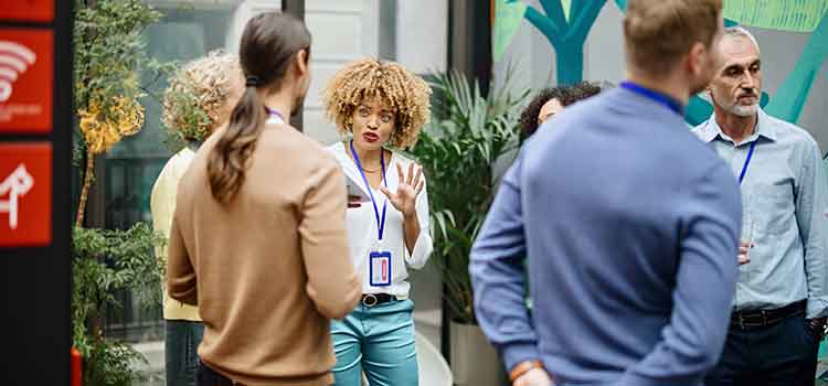 several people at business networking event